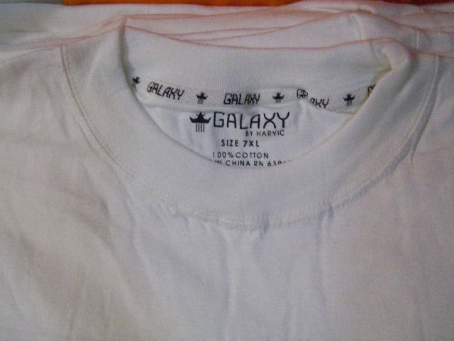 12 Pcs 7XL S Slv GALAXY white tshirts